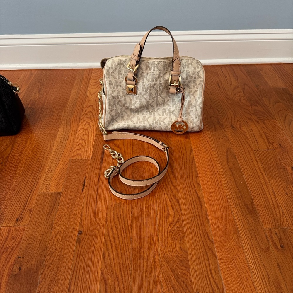 Michael Kors Beige and Brown Satchel